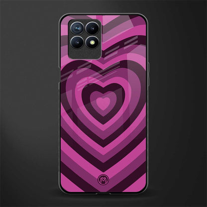 y2k burgundy hearts aesthetic glass case for realme 8i image