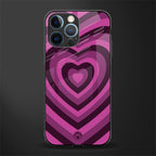 y2k burgundy hearts aesthetic glass case for iphone 12 pro image