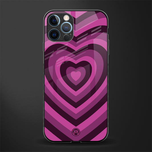 y2k burgundy hearts aesthetic glass case for iphone 14 pro max image
