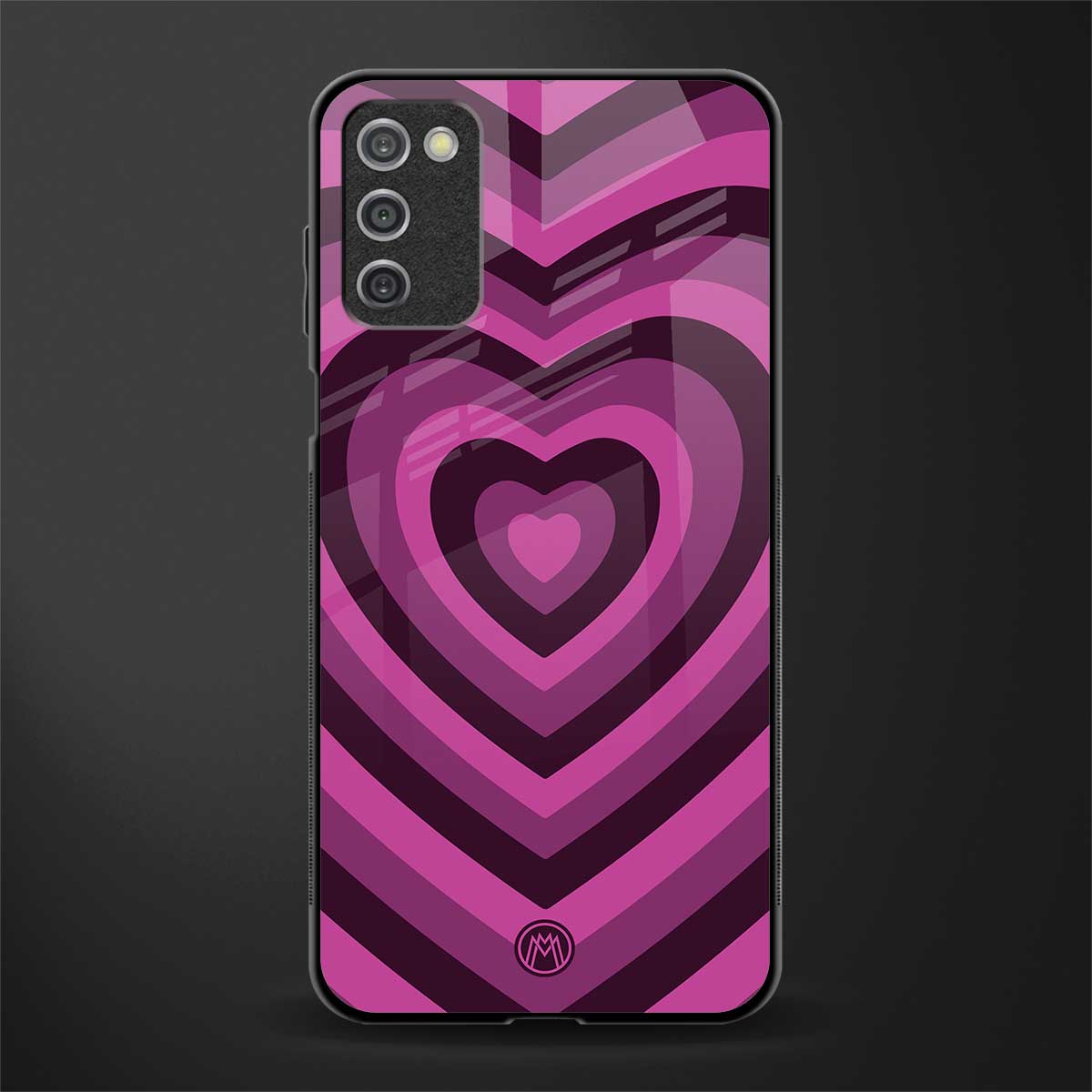 y2k burgundy hearts aesthetic glass case for samsung galaxy a03s image