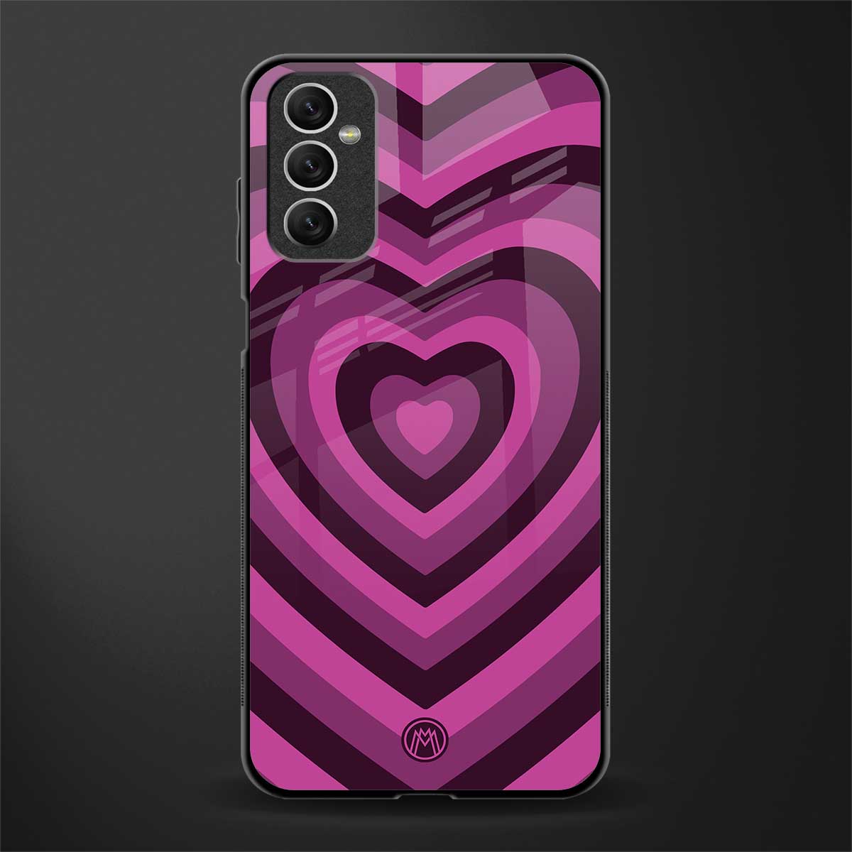 y2k burgundy hearts aesthetic glass case for samsung galaxy m52 5g image