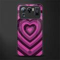 y2k burgundy hearts aesthetic glass case for mi 11 ultra 5g image