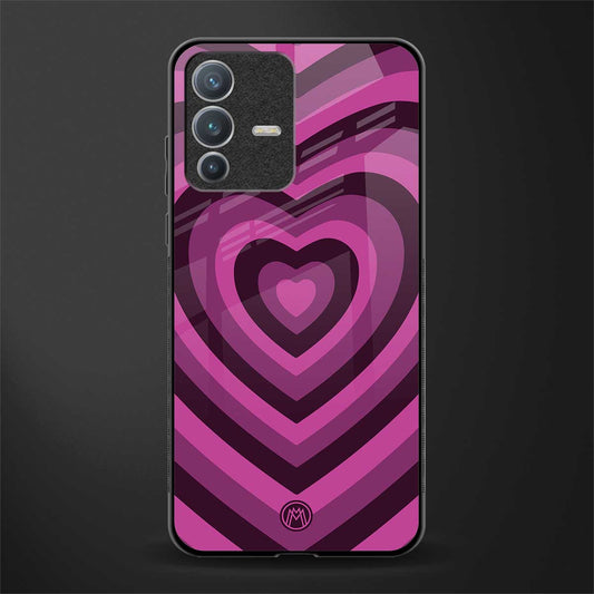 y2k burgundy hearts aesthetic glass case for vivo v23 pro 5g image