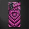 y2k burgundy hearts aesthetic back phone cover | glass case for redmi note 11 pro plus 4g/5g