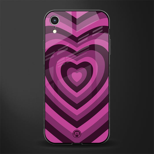 y2k burgundy hearts aesthetic glass case for iphone xr image