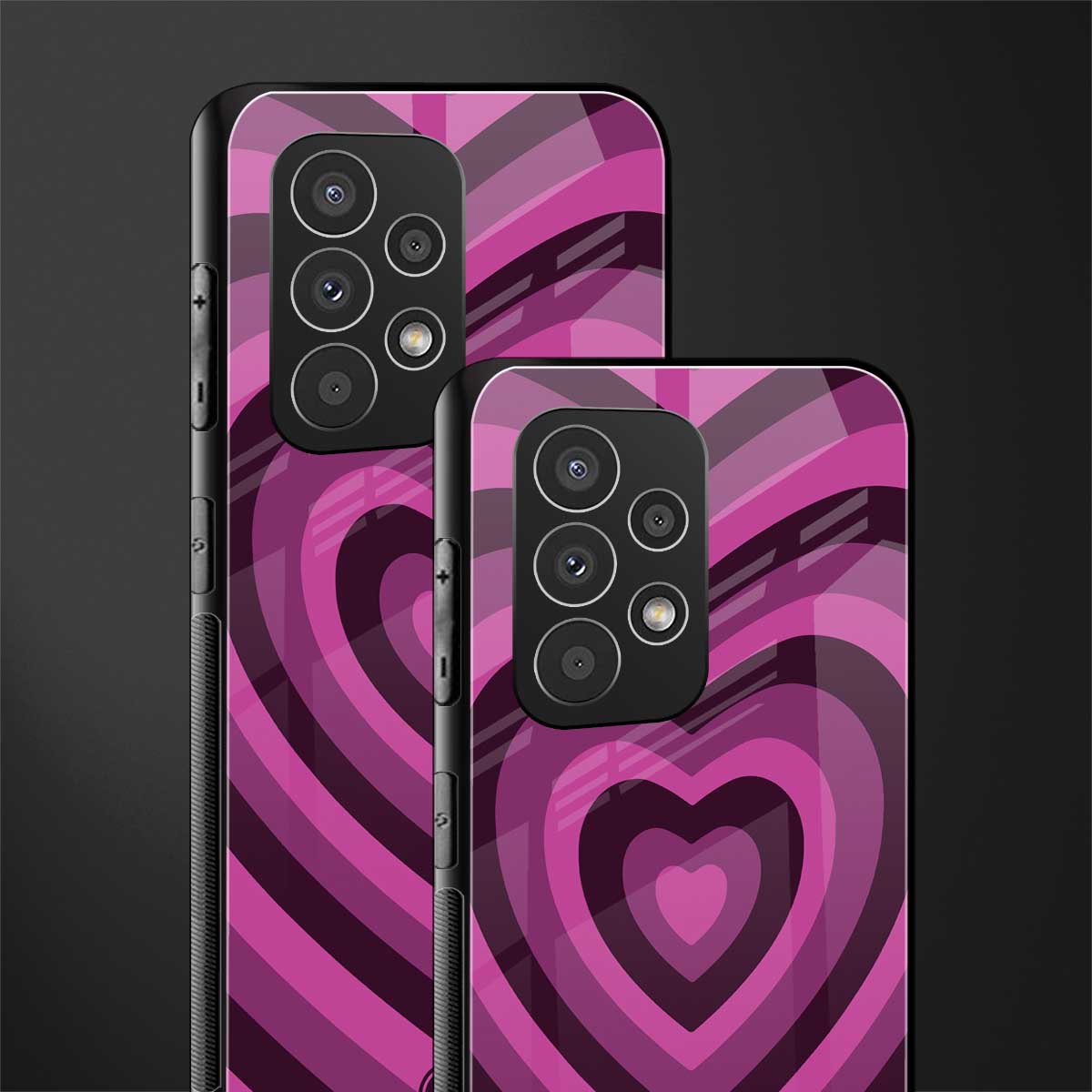 y2k burgundy hearts aesthetic back phone cover | glass case for samsung galaxy a23