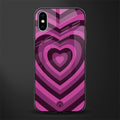 y2k burgundy hearts aesthetic glass case for iphone xs image