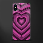 y2k burgundy hearts aesthetic glass case for iphone xs image