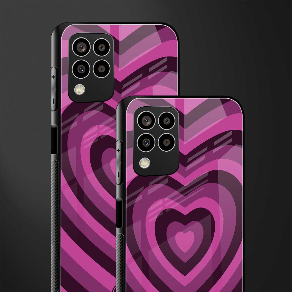 y2k burgundy hearts aesthetic back phone cover | glass case for samsung galaxy m33 5g