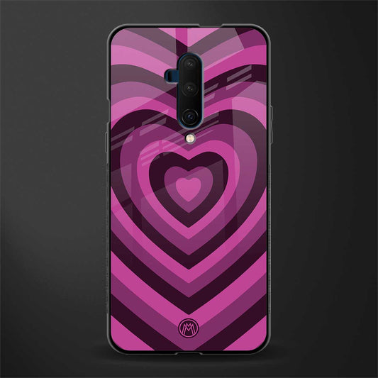 y2k burgundy hearts aesthetic glass case for oneplus 7t pro image