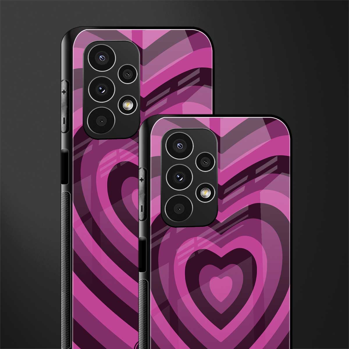 y2k burgundy hearts aesthetic back phone cover | glass case for samsung galaxy a13 4g