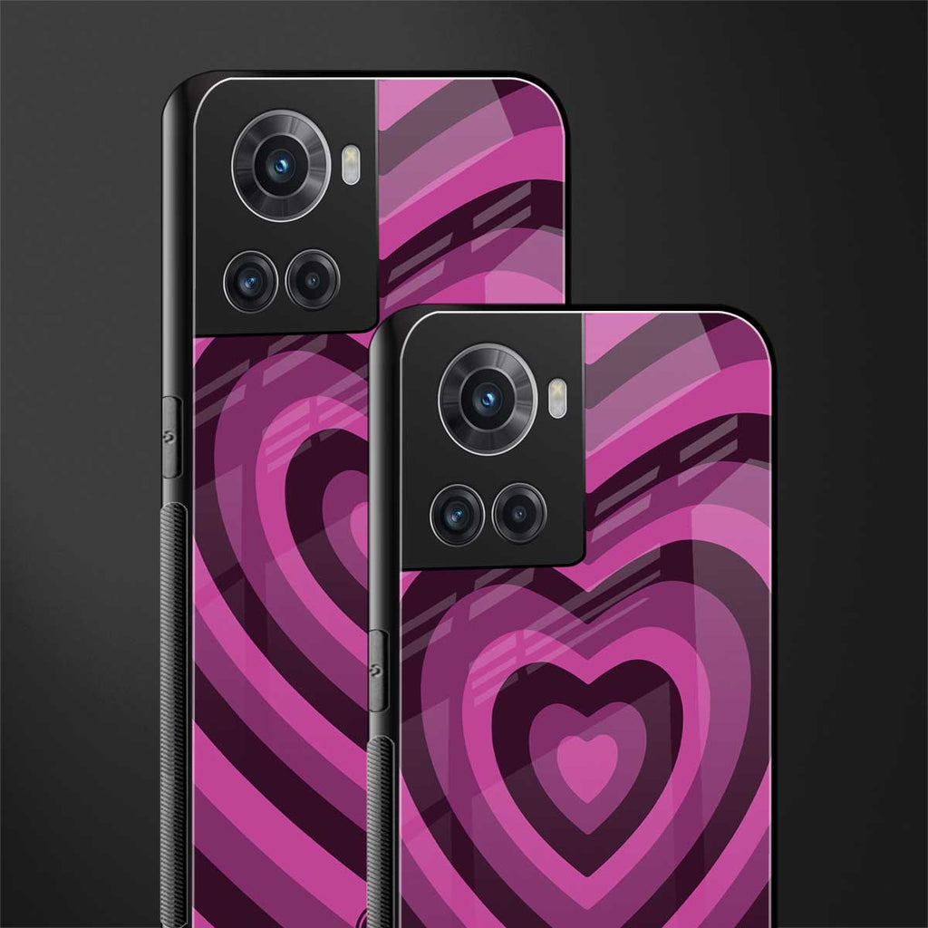 y2k burgundy hearts aesthetic back phone cover | glass case for oneplus 10r 5g