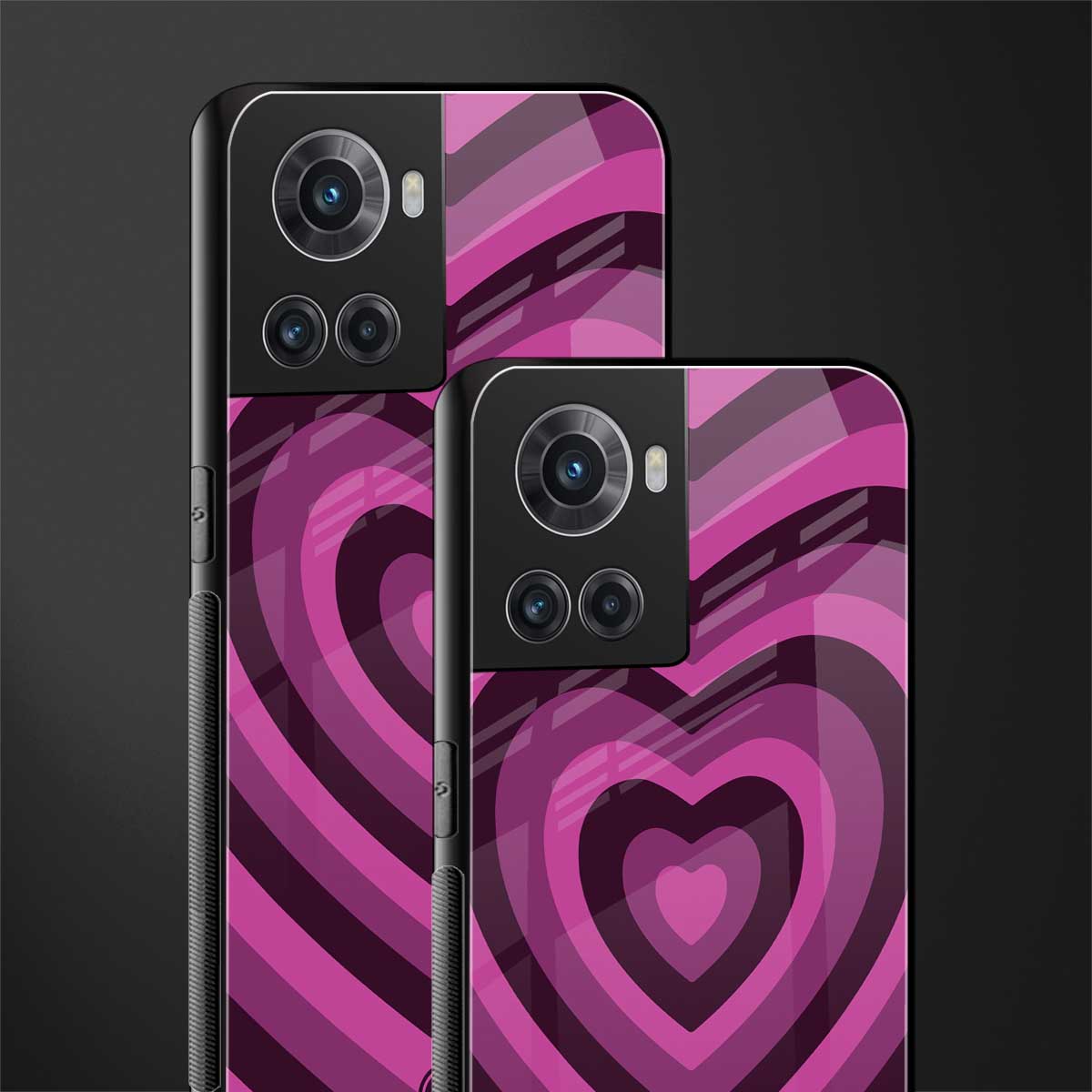 y2k burgundy hearts aesthetic back phone cover | glass case for oneplus 10r 5g