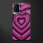 y2k burgundy hearts aesthetic glass case for vivo x60 image