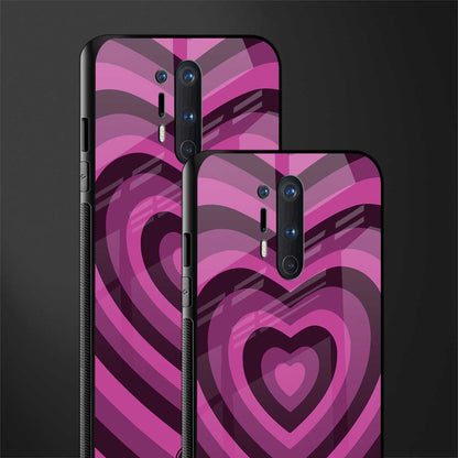 y2k burgundy hearts aesthetic glass case for oneplus 8 pro image-2