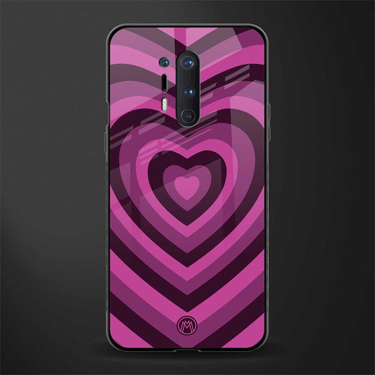 y2k burgundy hearts aesthetic glass case for oneplus 8 pro image