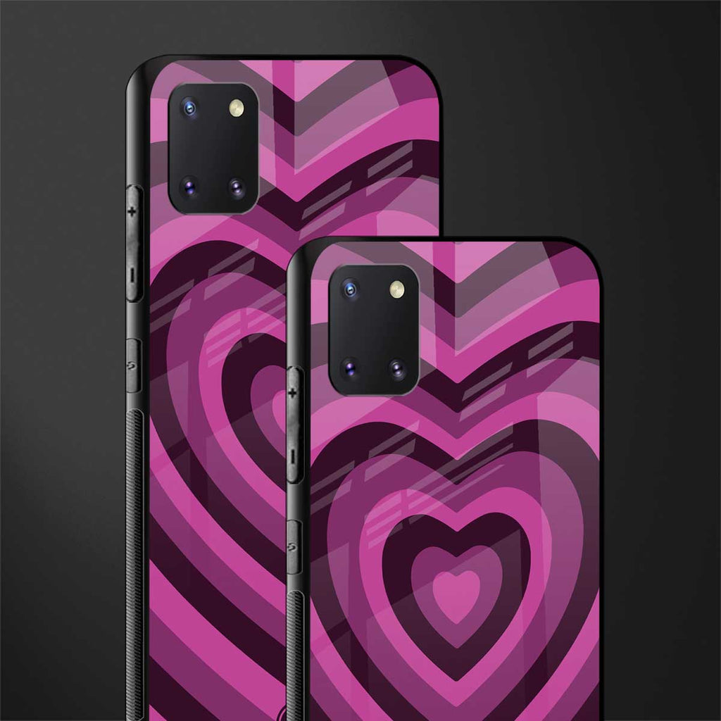 y2k burgundy hearts aesthetic glass case for samsung a81 image-2