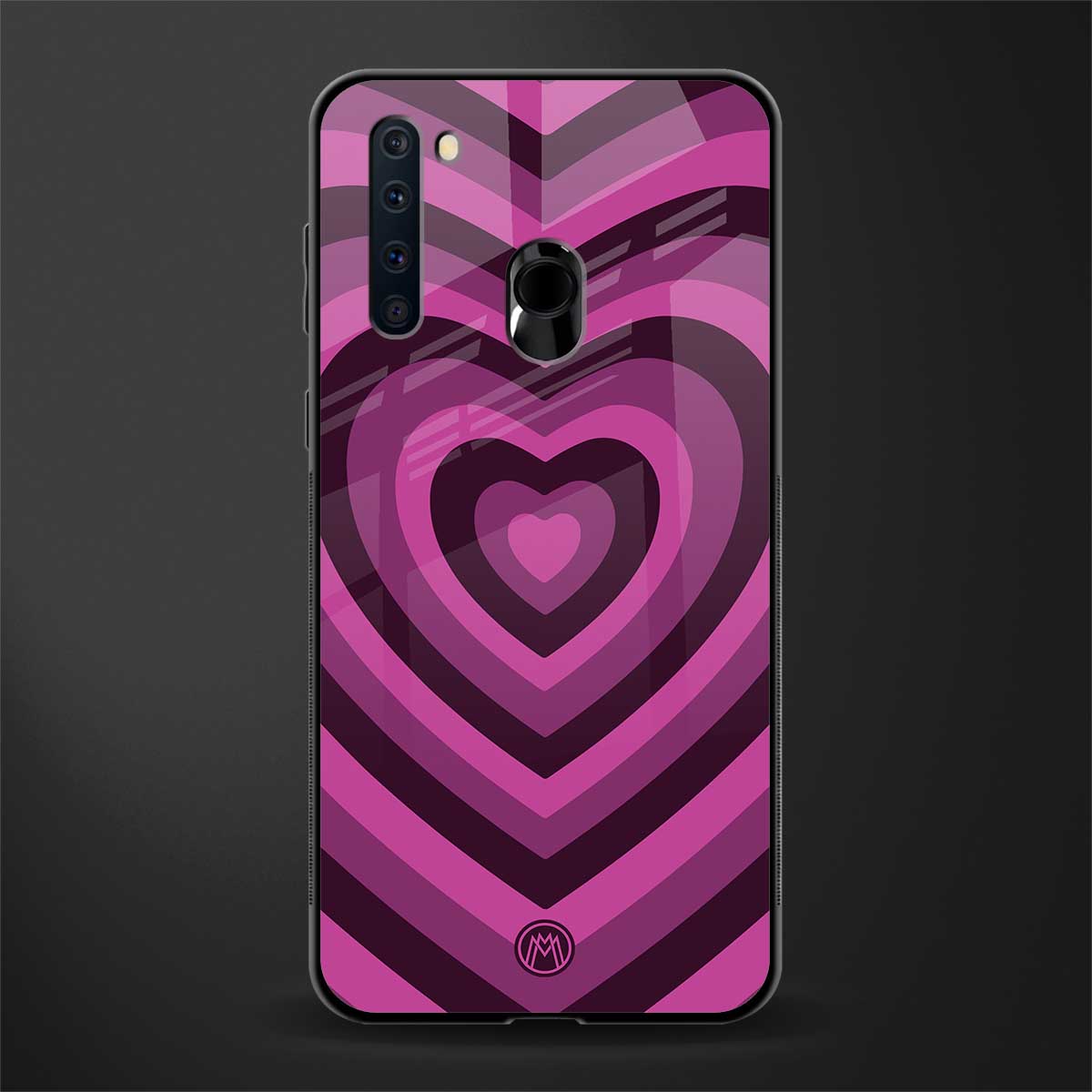 y2k burgundy hearts aesthetic glass case for samsung a21 image