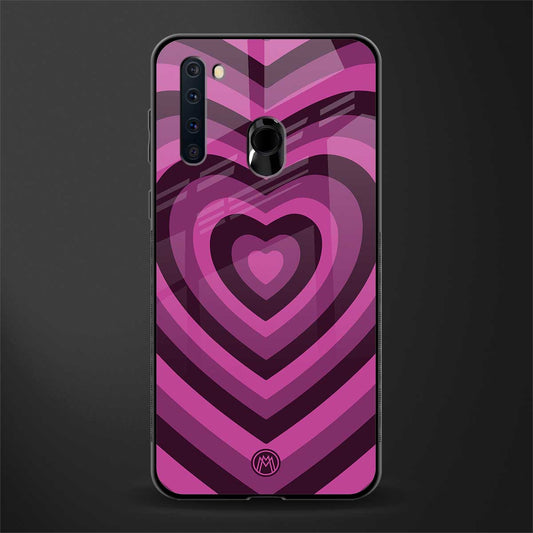 y2k burgundy hearts aesthetic glass case for samsung a21 image