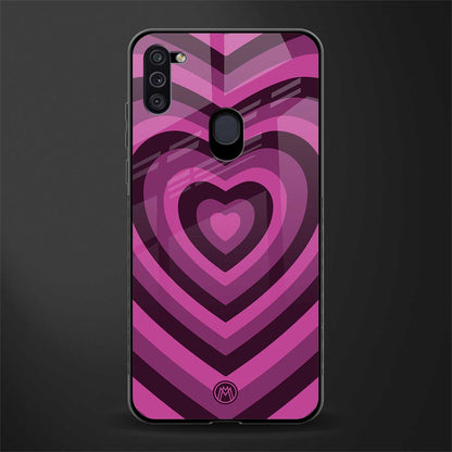 y2k burgundy hearts aesthetic glass case for samsung galaxy m11 image