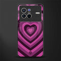 y2k burgundy hearts aesthetic glass case for vivo x80 image