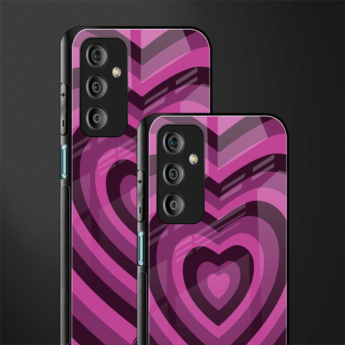 y2k burgundy hearts aesthetic back phone cover | glass case for samsung galaxy f23 5g
