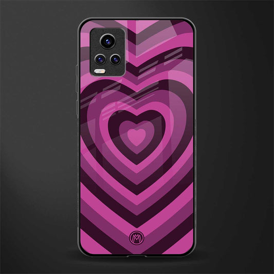 y2k burgundy hearts aesthetic back phone cover | glass case for vivo v21e 4g