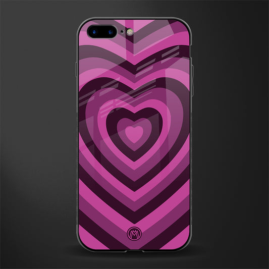 y2k burgundy hearts aesthetic glass case for iphone 8 plus image