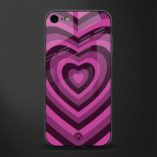 y2k burgundy hearts aesthetic glass case for iphone 7 image