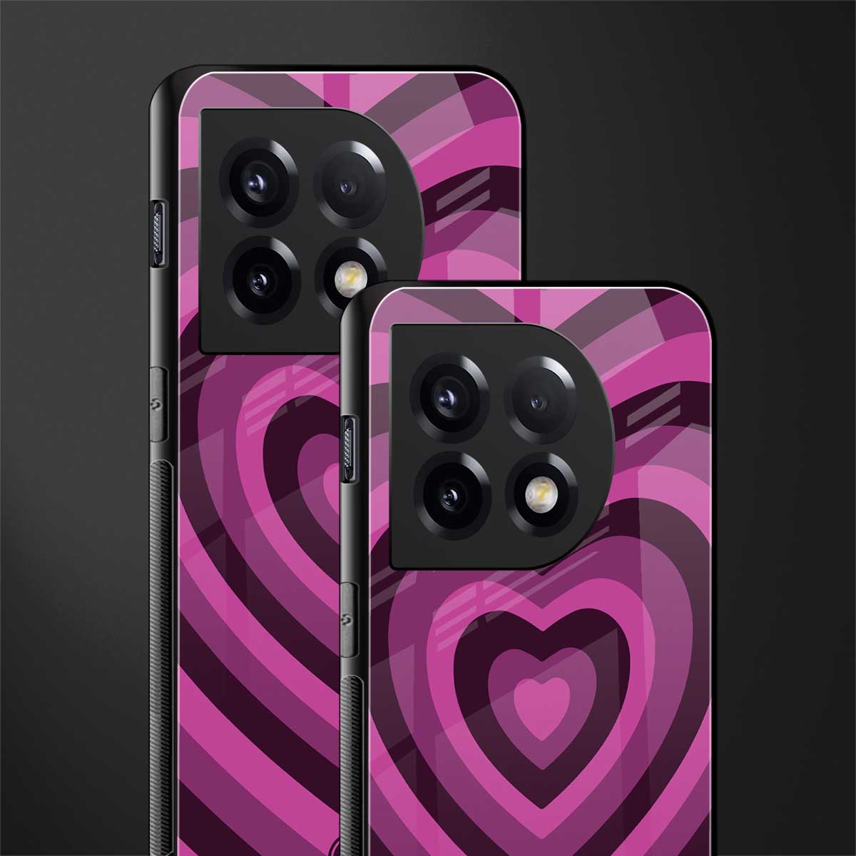 y2k burgundy hearts aesthetic back phone cover | glass case for oneplus 11