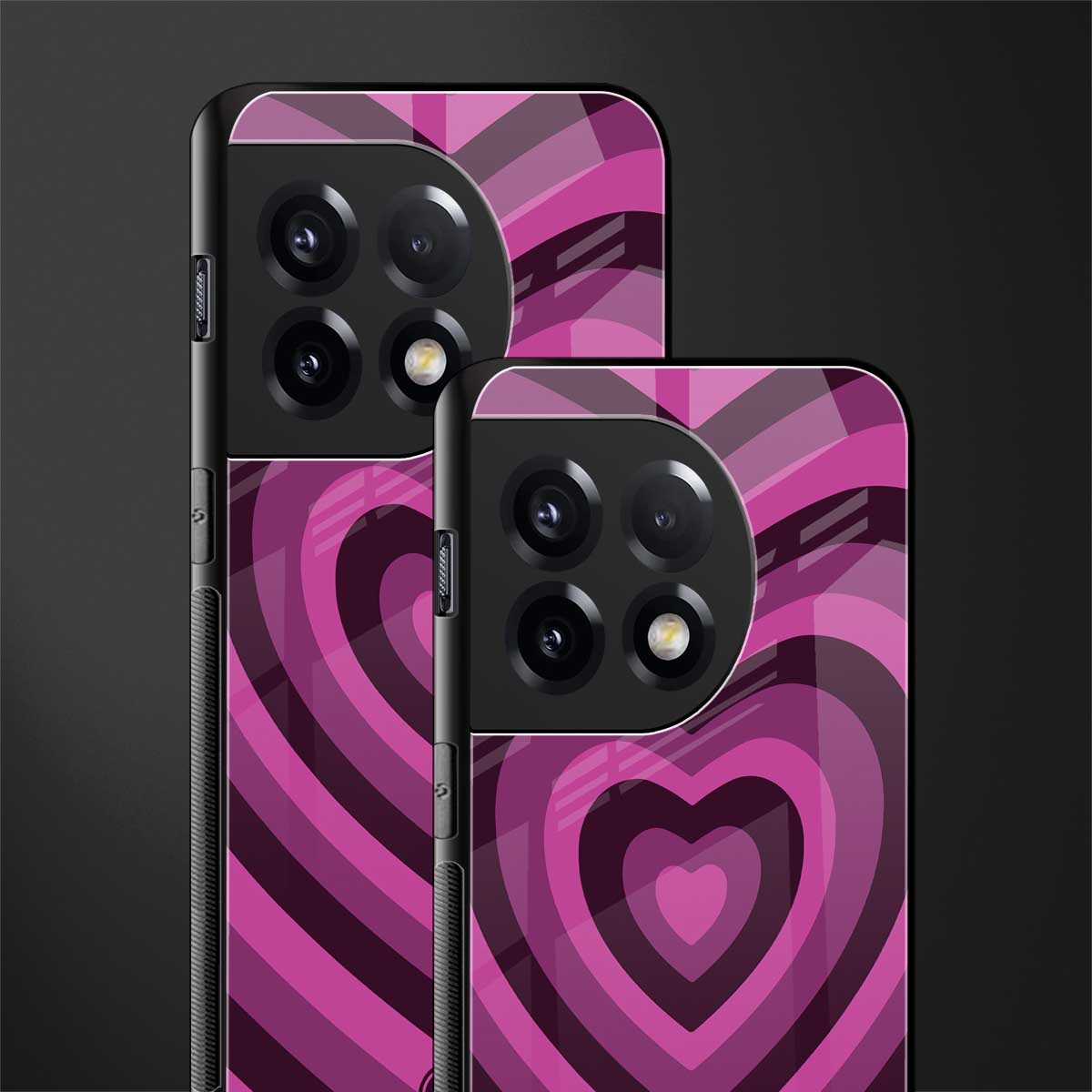 y2k burgundy hearts aesthetic back phone cover | glass case for oneplus 11r