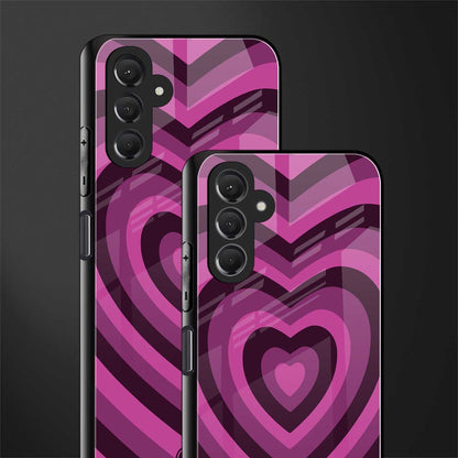 y2k burgundy hearts aesthetic back phone cover | glass case for samsun galaxy a24 4g
