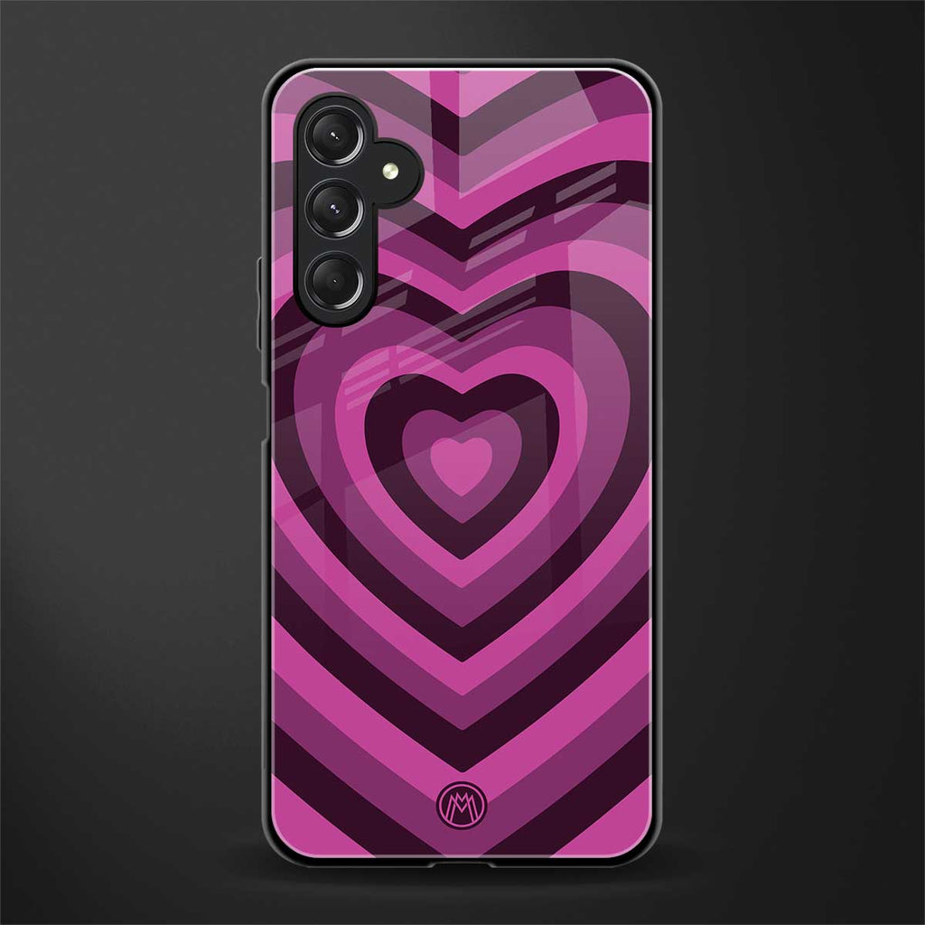 y2k burgundy hearts aesthetic back phone cover | glass case for samsun galaxy a24 4g