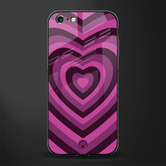 y2k burgundy hearts aesthetic glass case for iphone 6s plus image