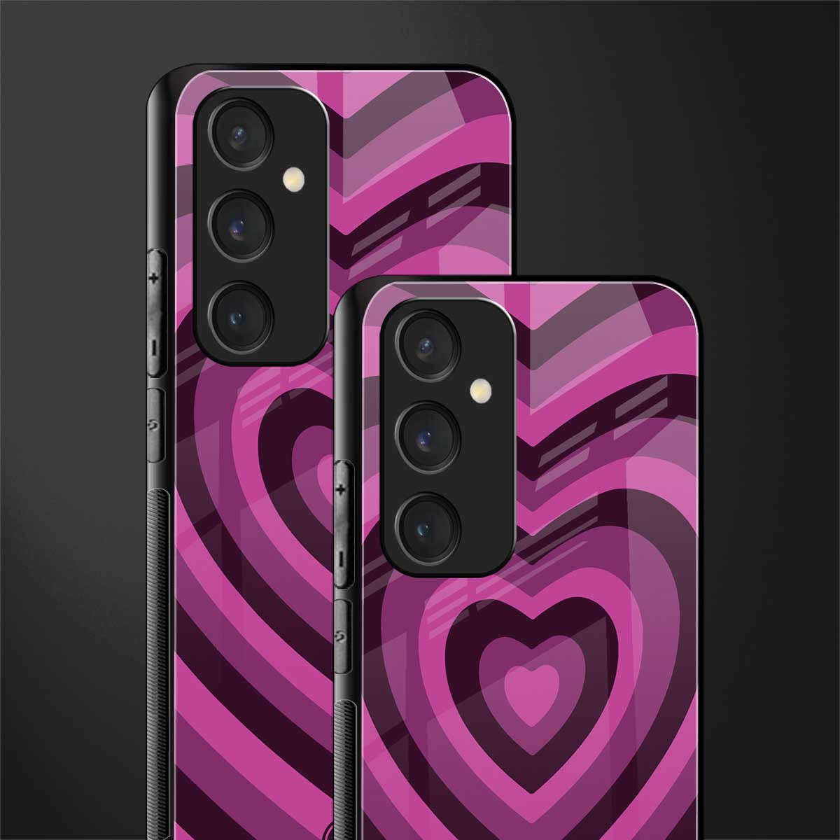 y2k burgundy hearts aesthetic back phone cover | glass case for samsung galaxy s23 fe 5g