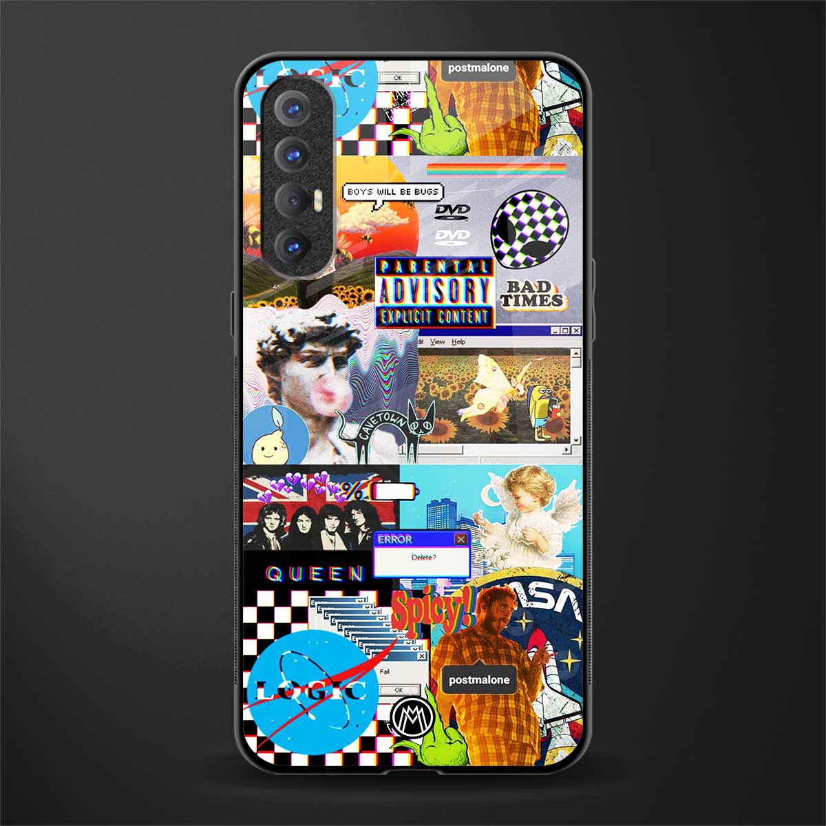 y2k collage aesthetic glass case for oppo reno 3 pro image