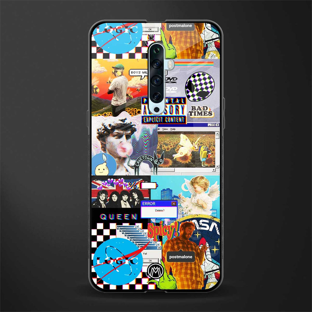 y2k collage aesthetic glass case for oppo reno 2f image