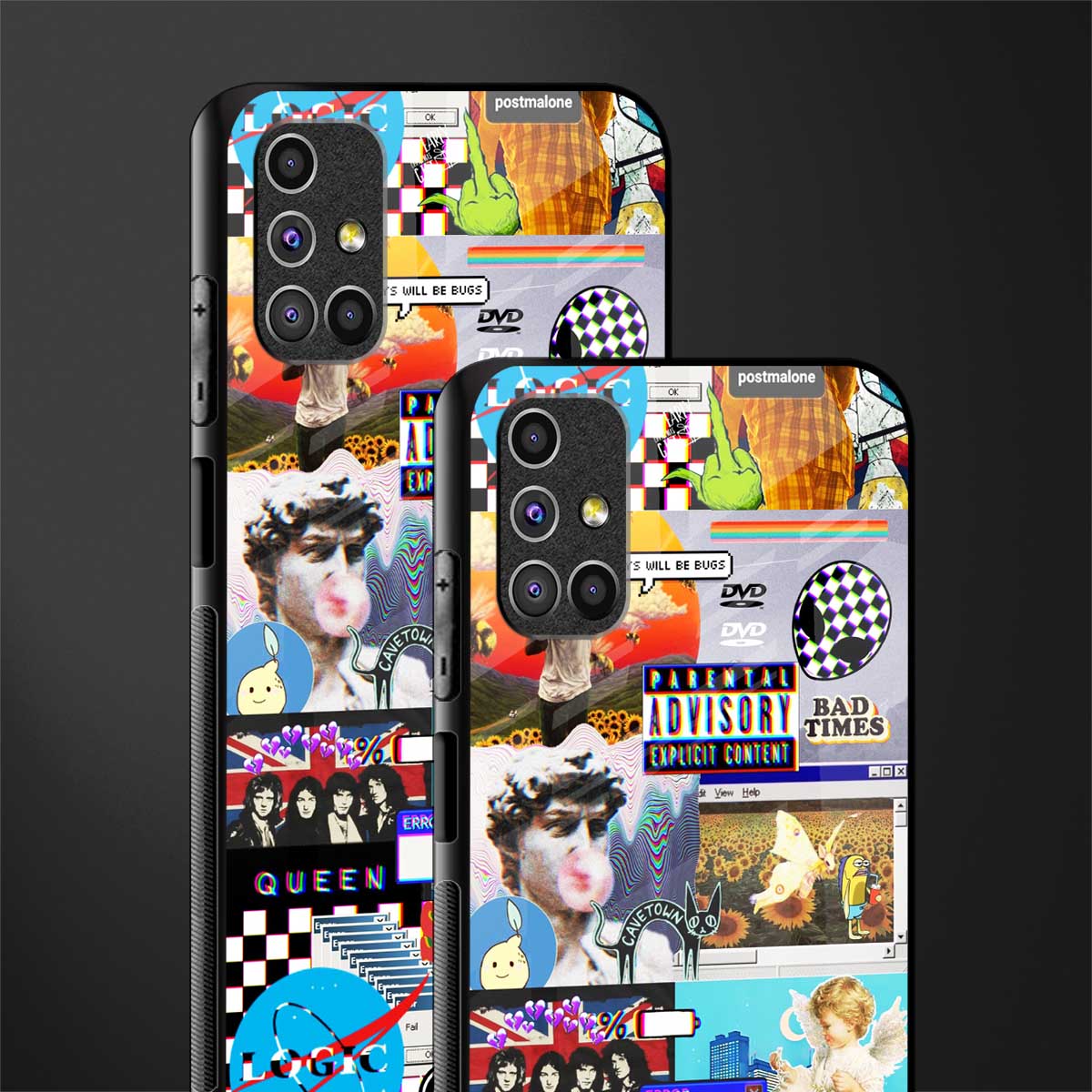 y2k collage aesthetic glass case for samsung galaxy m51 image-2