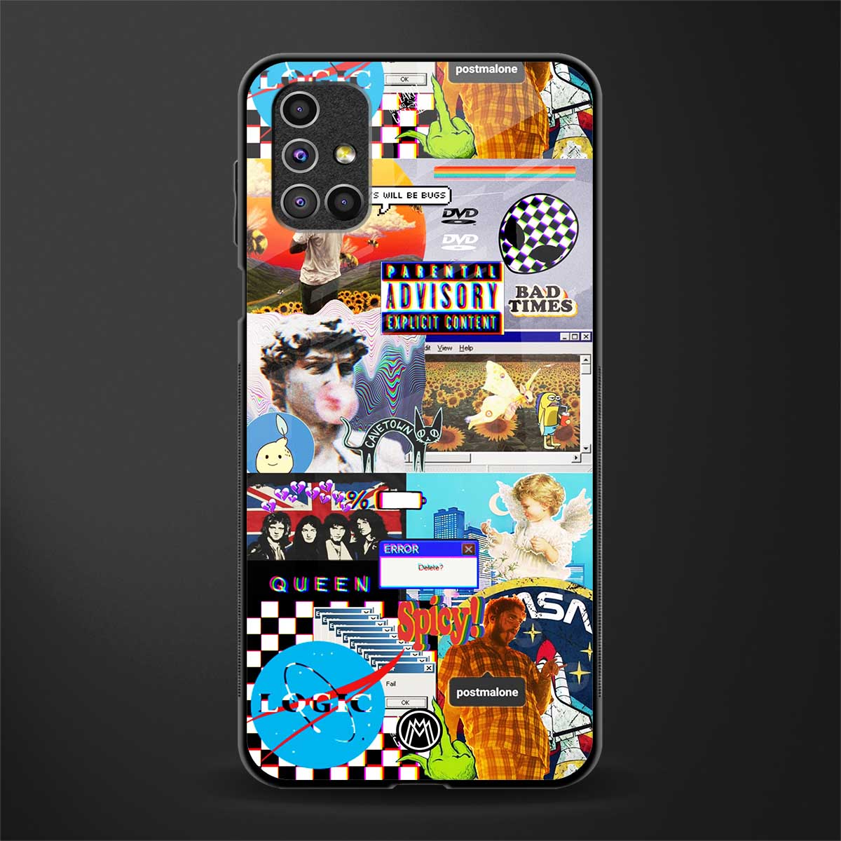 y2k collage aesthetic glass case for samsung galaxy m51 image