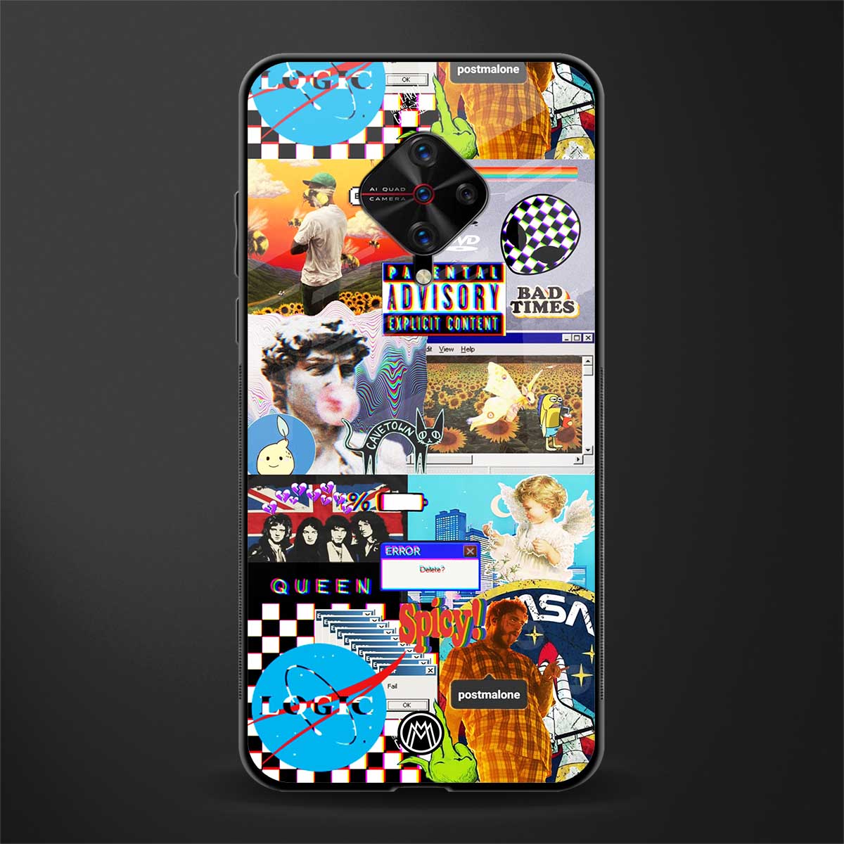 y2k collage aesthetic glass case for vivo s1 pro image