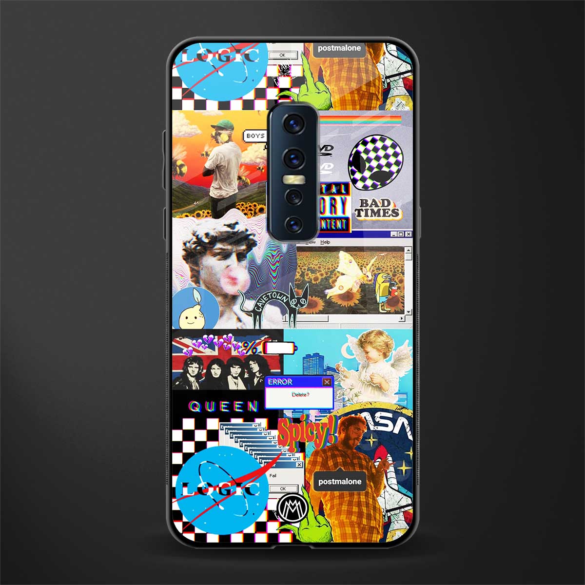 y2k collage aesthetic glass case for vivo v17 pro image