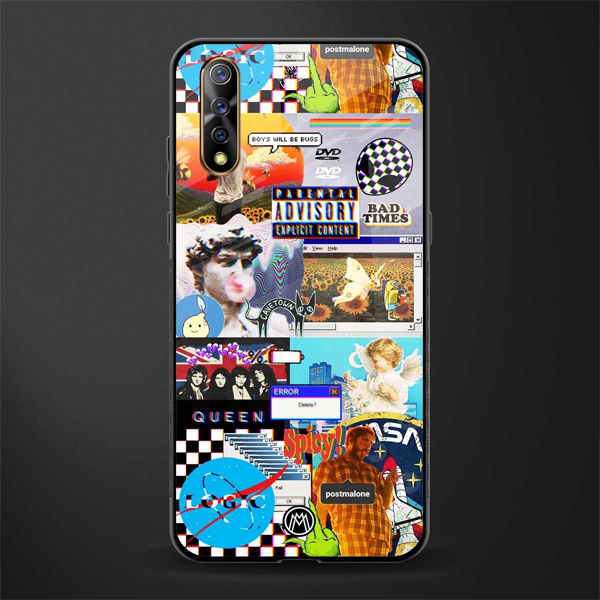 y2k collage aesthetic glass case for vivo s1 image