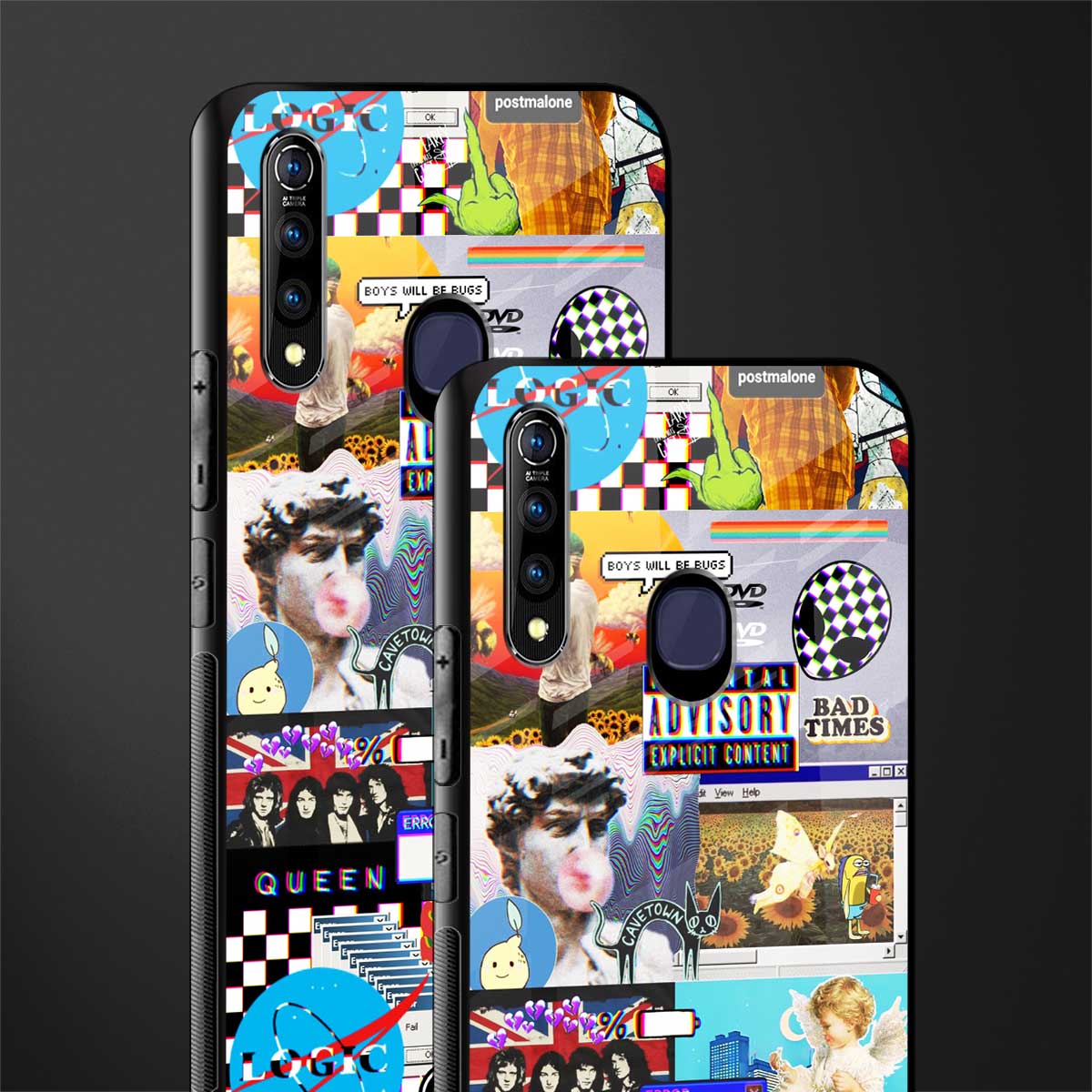 y2k collage aesthetic glass case for vivo z1 pro image-2
