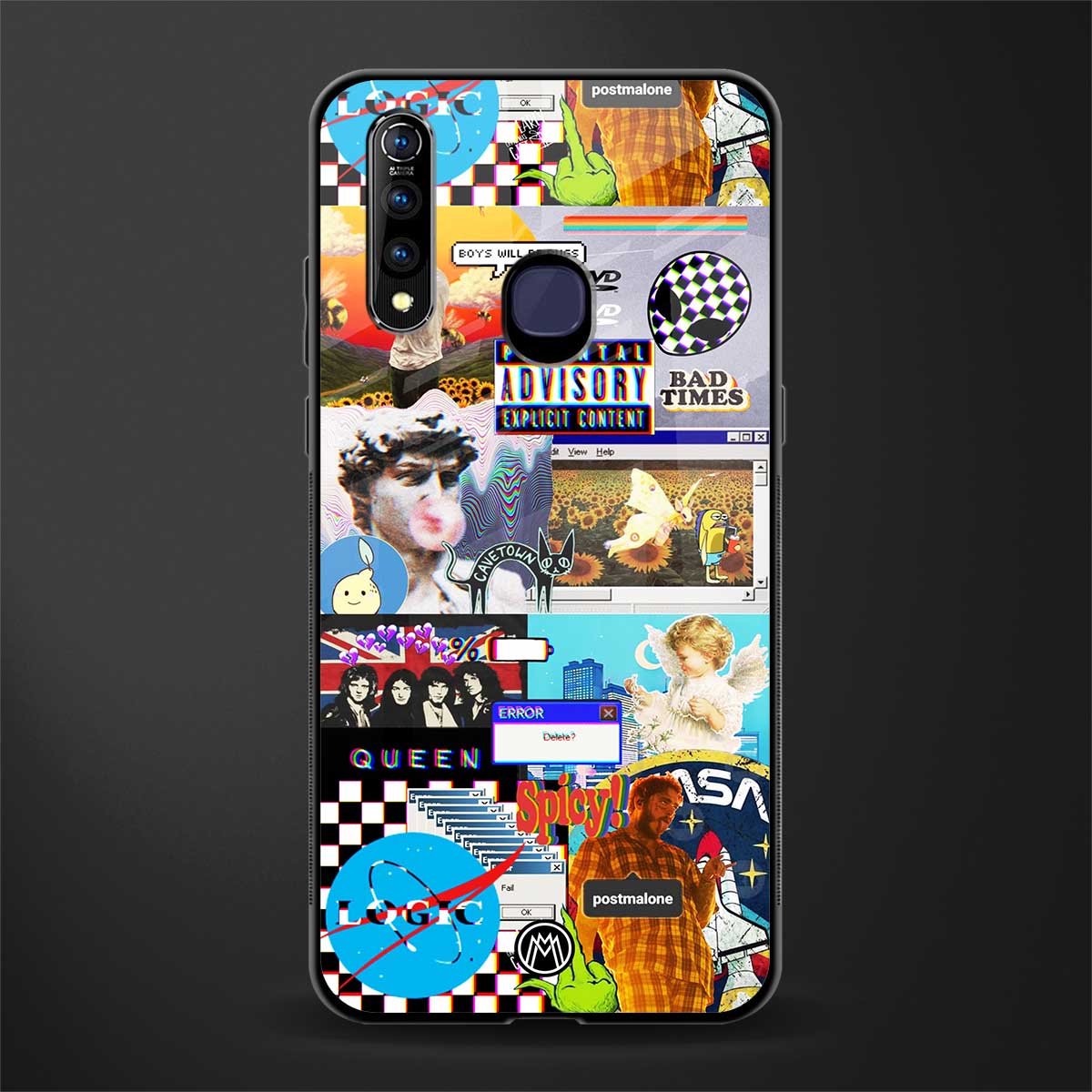 y2k collage aesthetic glass case for vivo z1 pro image