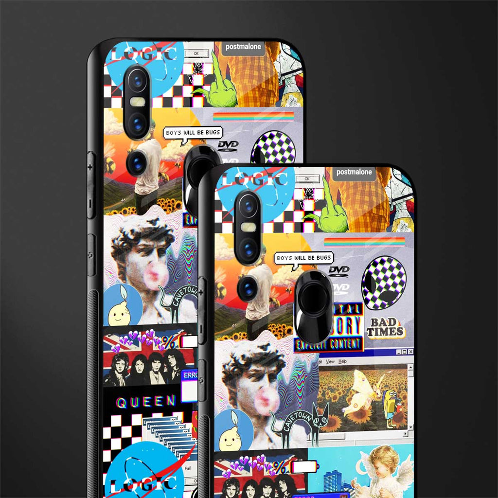 y2k collage aesthetic glass case for vivo v15 image-2
