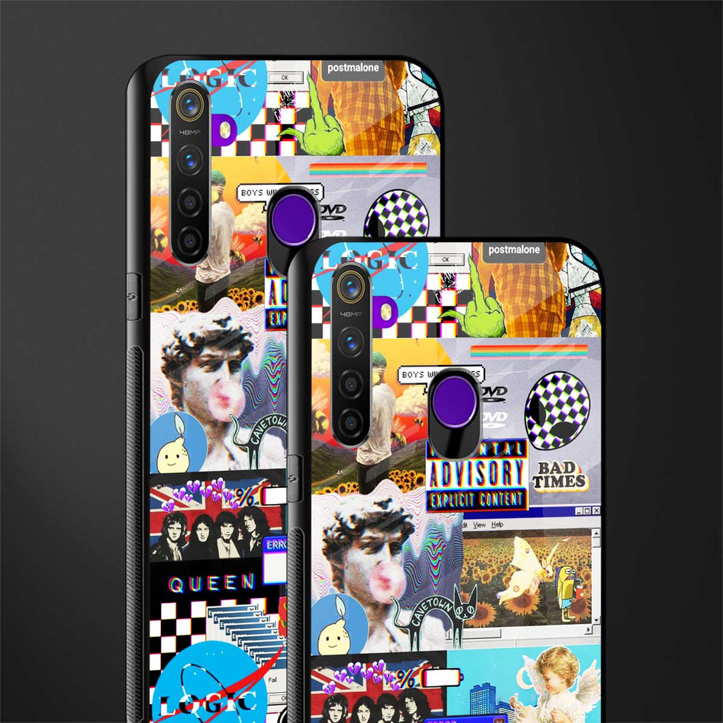 y2k collage aesthetic glass case for realme 5 pro image-2
