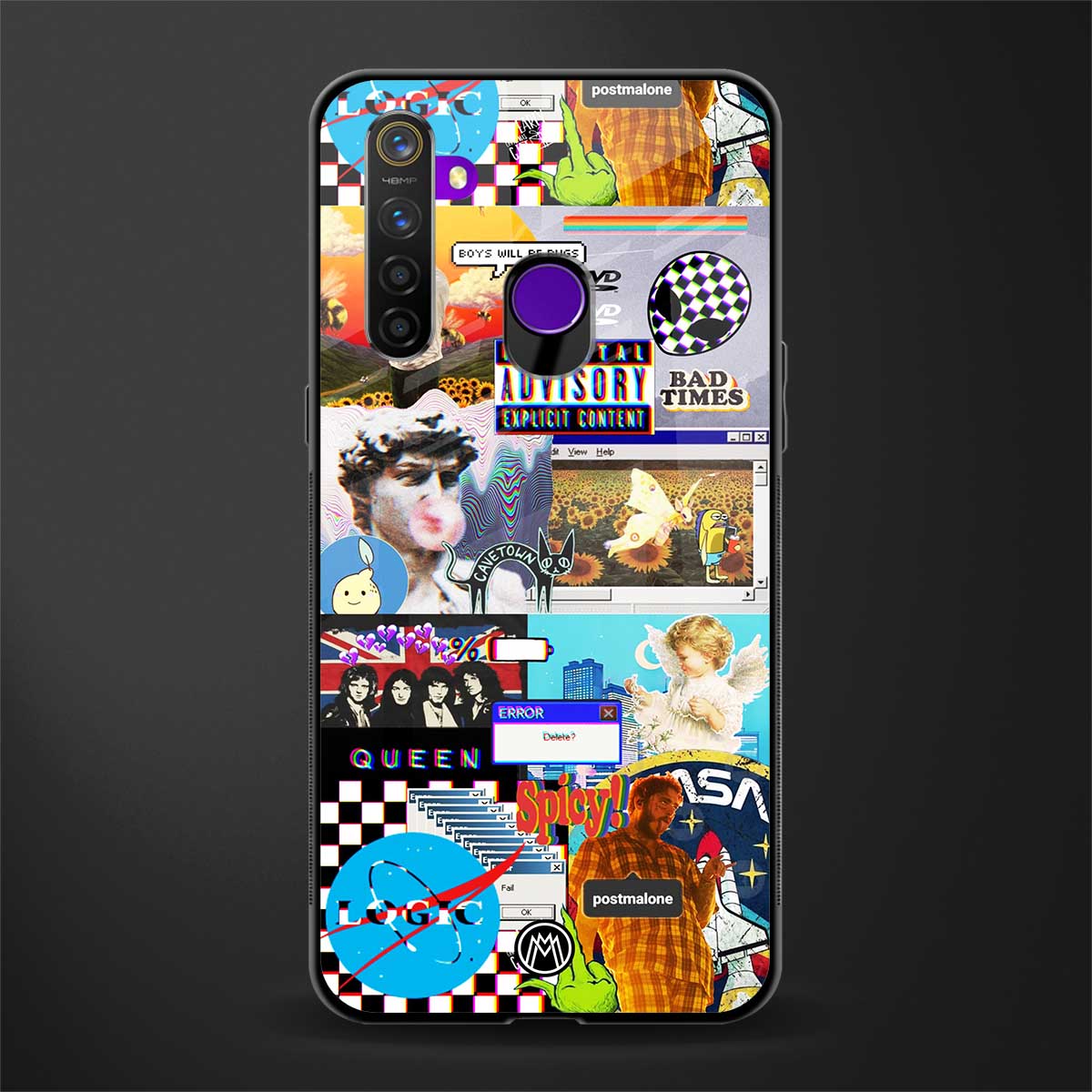 y2k collage aesthetic glass case for realme 5s image