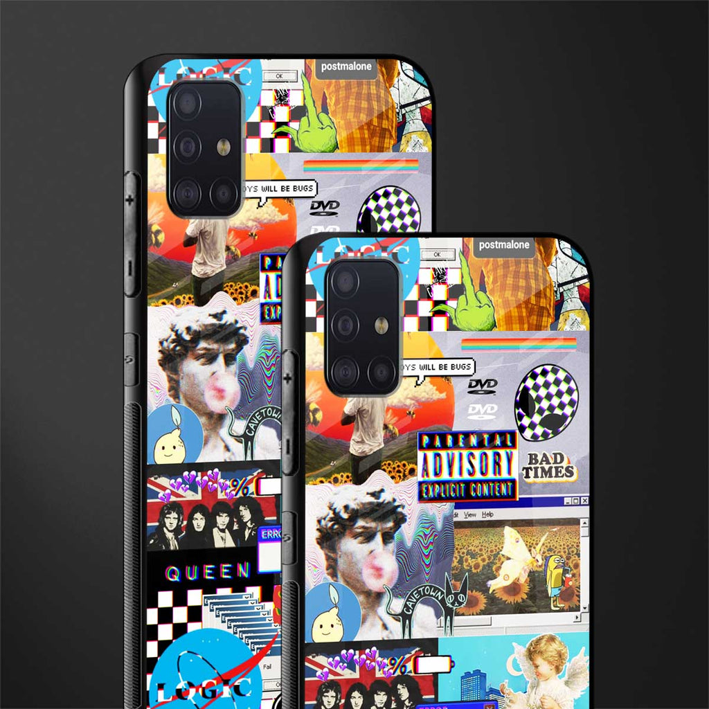 y2k collage aesthetic glass case for samsung galaxy a71 image-2