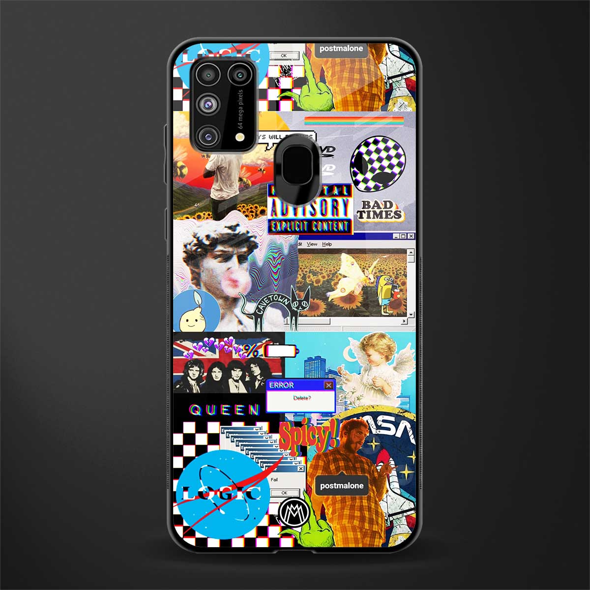 y2k collage aesthetic glass case for samsung galaxy f41 image
