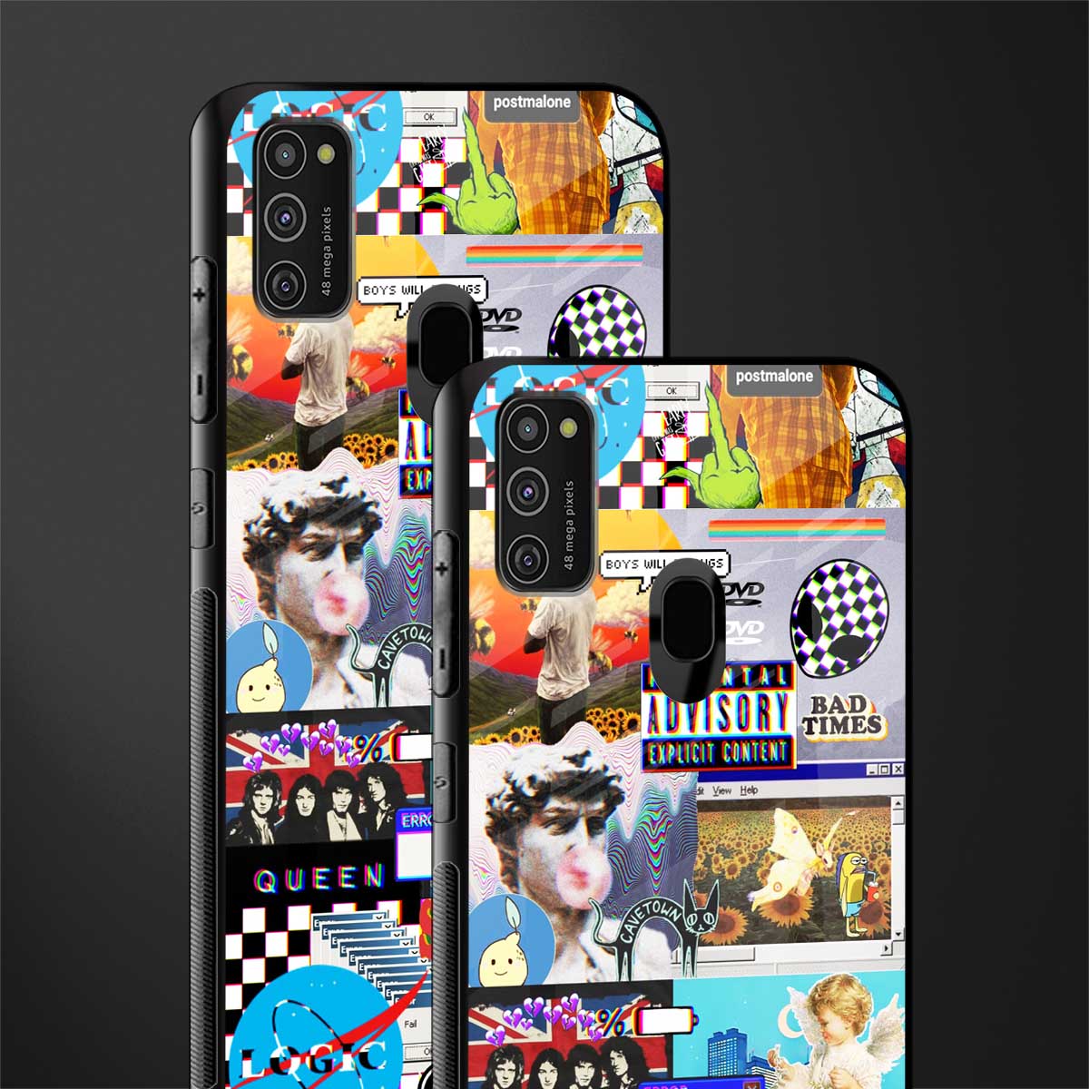 y2k collage aesthetic glass case for samsung galaxy m30s image-2